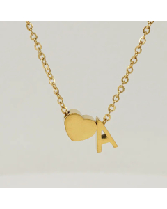 Fashion Gold Plated Stainless Steel Necklaces Letter Heart Shape Titanium Steel Pendant Necklace