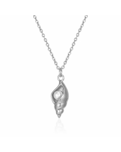Fashion Plating Pearl Stainless Steel Necklaces Conch Titanium Steel Pendant Necklace 