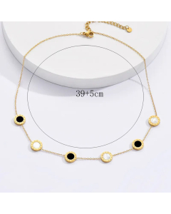 Fashion Roman Numerals Titanium Steel Necklace Inlay Acrylic Stainless Steel Necklaces Colorza
