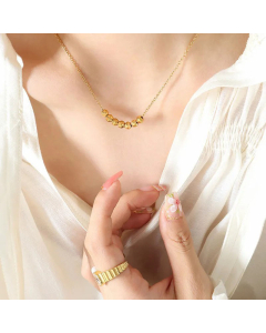Refined Beaded Pendent Titanium Steel Necklace Plating Stainless Steel Necklaces