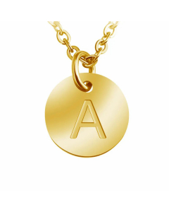 Trendy Round Letter Pendant Necklace Stainless Steel Necklaces Wholesale