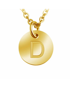 Trendy Round Letter Pendant Necklace Stainless Steel Necklaces Wholesale
