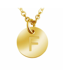 Trendy Round Letter Pendant Necklace Stainless Steel Necklaces Wholesale