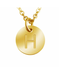 Trendy Round Letter Pendant Necklace Stainless Steel Necklaces Wholesale