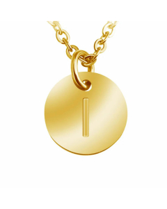 Trendy Round Letter Pendant Necklace Stainless Steel Necklaces Wholesale
