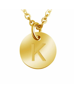 Trendy Round Letter Pendant Necklace Stainless Steel Necklaces Wholesale