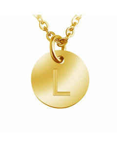 Trendy Round Letter Pendant Necklace Stainless Steel Necklaces Wholesale