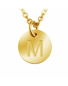 Trendy Round Letter Pendant Necklace Stainless Steel Necklaces Wholesale
