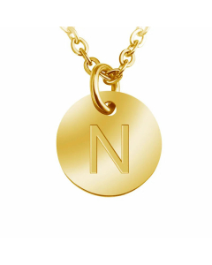 Trendy Round Letter Pendant Necklace Stainless Steel Necklaces Wholesale
