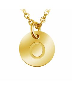 Trendy Round Letter Pendant Necklace Stainless Steel Necklaces Wholesale