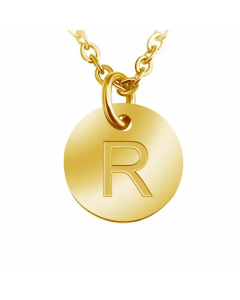 Trendy Round Letter Pendant Necklace Stainless Steel Necklaces Wholesale