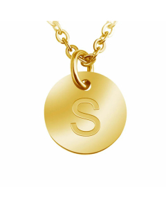 Trendy Round Letter Pendant Necklace Stainless Steel Necklaces Wholesale