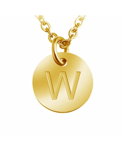 Trendy Round Letter Pendant Necklace Stainless Steel Necklaces Wholesale