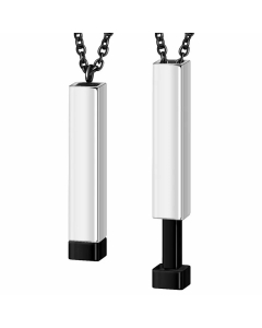 Square Cylindrical Letter Stainless Steel Pendant Necklace Plating Stainless Steel Necklaces-01