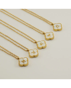 Fashion Inlay Shell Stainless Steel Necklaces Constellation Titanium Steel Pendant Necklace 