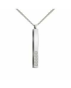 Rectangle Stainless Steel Pendant Necklace Plating Inlay Artificial Diamond Stainless Steel Necklaces