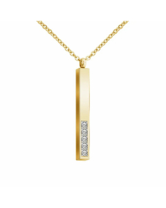 Rectangle Stainless Steel Pendant Necklace Plating Inlay Artificial Diamond Stainless Steel Necklaces