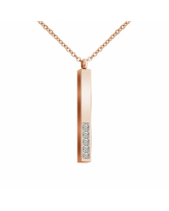 Rectangle Stainless Steel Pendant Necklace Plating Inlay Artificial Diamond Stainless Steel Necklaces