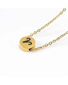 Plating Stainless Steel Necklaces Round Constellation Titanium Steel Pendant Necklace 