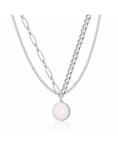 Modern Style Plating Stainless Steel Necklaces Round Stainless Steel Layered Necklaces 