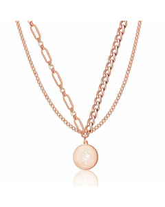 Modern Style Plating Stainless Steel Necklaces Round Stainless Steel Layered Necklaces 