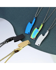 Exaggerated Kitchen Knife Stainless Steel Necklace Plating Stainless Steel Necklaces