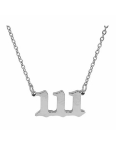 Fashion Plating Chain Stainless Steel Necklaces Number Stainless Steel Titanium Steel Necklace -Steel Color-01