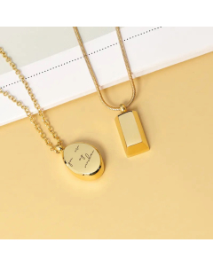 Fashion Plating Stainless Steel Necklaces Round Square Stainless Steel Pendant Necklace 