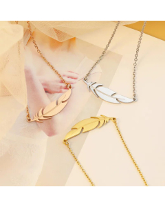 Fashion Plating Stainless Steel Necklaces Feather Stainless Steel Necklace 