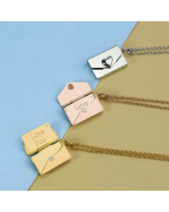Fashion Envelope Stainless Steel Pendant Necklace Plating Stainless Steel Necklaces