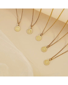 Fashion 26 Letter Stainless Steel Pendant Necklace Plating Stainless Steel Necklaces 