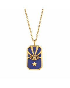 Plating Inlay Zircon Stainless Steel Necklaces Devil's Eye Stainless Steel Pendant Necklace