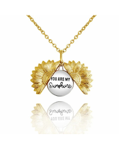 Fashion Sunflower Stainless Steel Pendant Necklace Plating Stainless Steel Necklaces