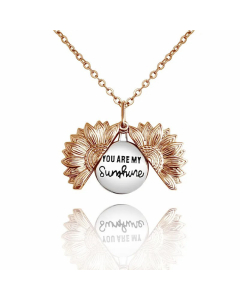 Fashion Sunflower Stainless Steel Pendant Necklace Plating Stainless Steel Necklaces