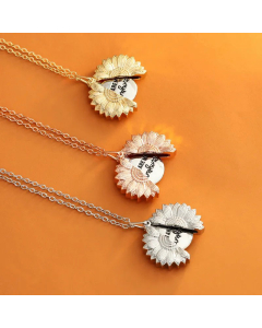 Fashion Sunflower Stainless Steel Pendant Necklace Plating Stainless Steel Necklaces