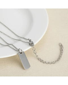 Casual Solid Color Square Stainless Steel Pendant Necklace Stainless Steel Necklaces