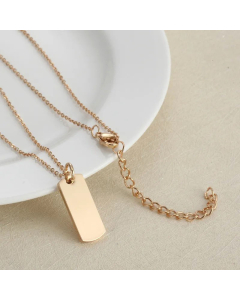 Casual Solid Color Square Stainless Steel Pendant Necklace Stainless Steel Necklaces