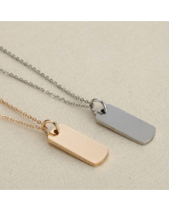 Casual Solid Color Square Stainless Steel Pendant Necklace Stainless Steel Necklaces
