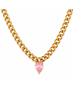 Fashion Water Droplets Stainless Steel Choker Necklaces Plating Inlay Zircon Stainless Steel 