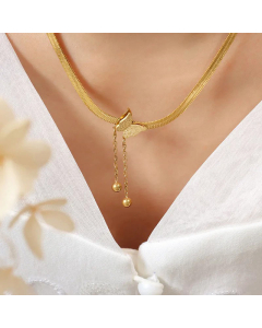 Fashion Butterfly Titanium Steel Choker Tassel Plating Stainless Steel Necklaces