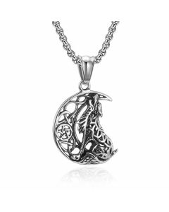 Cool Style Polishing Stainless Steel Necklaces Wolf Stainless Steel Pendant Necklace 