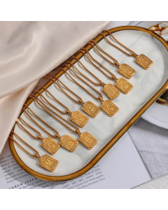 Fashion Plating Stainless Steel Necklaces Letter Stainless Steel Pendant Necklace 