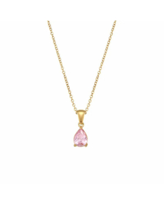 Fashion Plating Inlay Zircon Stainless Steel Necklaces Water Droplets Stainless Steel Pendant Necklace 