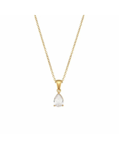 Fashion Plating Inlay Zircon Stainless Steel Necklaces Water Droplets Stainless Steel Pendant Necklace 