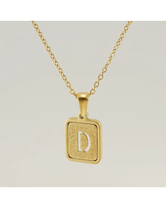 Fashion Letter Square Titanium Steel Necklace Plating Stainless Steel Necklaces