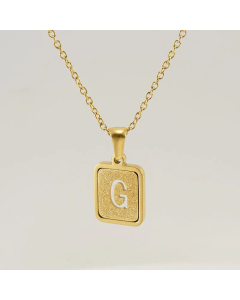 Fashion Letter Square Titanium Steel Necklace Plating Stainless Steel Necklaces