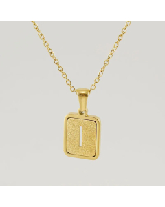 Fashion Letter Square Titanium Steel Necklace Plating Stainless Steel Necklaces
