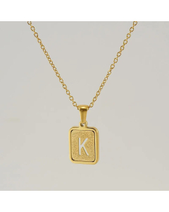 Fashion Letter Square Titanium Steel Necklace Plating Stainless Steel Necklaces