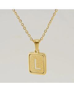 Fashion Letter Square Titanium Steel Necklace Plating Stainless Steel Necklaces