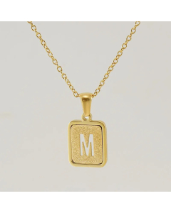Fashion Letter Square Titanium Steel Necklace Plating Stainless Steel Necklaces